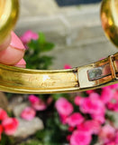 Vintage Estate Italian 18k Gold Pink Tourmaline Moonstone Diamond Cuff Bracelet
