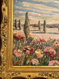 KADLIC Abstract Sunset Seascape Impasto Original Oil Painting Gold Frame 24
