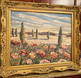 KADLIC Abstract Sunset Seascape Impasto Original Oil Painting Gold Frame 24
