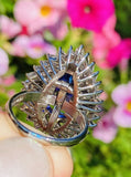 Vintage Ring-dant Platinum 11ct Pear Tanzanite VS Diamond Ballerina Ring Pendant