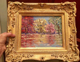KADLIC Trees Landscape Seascape Autumn Gilt Wood Frame 8x10”