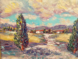KADLIC Impasto Italian Landscape Art  Original Oil Painting 24” Gold Gilt Frame