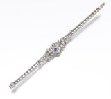 Art Deco Retro 1940s Platinum 4.52ct Natural Blue Sapphire VS Diamond Bracelet