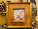 KADLIC Abstract ImpastoSeascape Original Oil Painting Gold Gilt Frame 12x12" Art