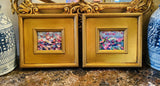KADLIC Abstract Landscape PAIR Original Oil Painting Gold Gilt Frame Fine Art