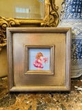 KADLIC Impressionist Girl Child Original Oil Painting Silver Gilt Frame Fine Art