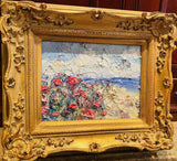 KADLIC Original Oil Painting Impressionist Seascape Impasto Gold Gilt 15" Frame