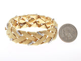 Vintage Estate David Webb 18k Gold 3.00 ct G VS Diamond Woven Bracelet