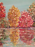KADLIC Abstract Trees Autumn Landscape Impasto Original Oil Painting 24x20”