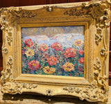 KADLIC Floral Landscape Wild Flowers Gilt Wood Frame 8x10”