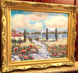 24x20" Riviera Beach Seascape KADLIC Original Oil Painting Art French Gold Frame