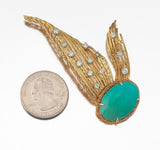 Stunning Tiffany & Co. 18k Gold Turquoise 0.92 ct Diamond Pin / Brooch / Pendant