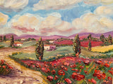 KADLIC Tuscany Italy Impressionist Original Oil Painting On canvas 36x24"