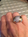 Vintage Estate Jose Hess 2.50 ctw G VS Diamond 18k Gold Cocktail Statement Ring