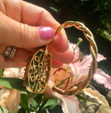 STUNNING Peter Lindeman Handmade 18k Gold Jade Diamond Bangle Bracelet