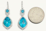 Estate Eli Frei 18k Gold VS Diamond Dangle Drop Earrings