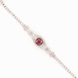 Art Deco Vintage Retro Estate 14k Gold Diamond Pink Tourmaline Bracelet