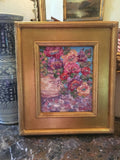 KADLIC Floral Poppies Flowers Original Oil Painting 8x10 Gold Gilt Leaf Frame