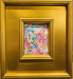 KADLIC Abstract Impasto PAIR Original Oil Painting Gold Gilt Frame Fine Art