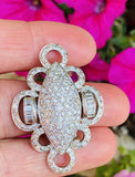 Vintage Estate 18k Gold 3.00ct G VS Pave Diamond Brooch/Pin/Pendant