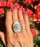 Impressive GEMLOK Billionaire Estate 2.7ct VS Diamond Rock Crystal 18k Gold Ring