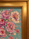 KADLIC Abstract Floral Still Life Impasto Original Oil Painting Gold Frame