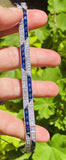Vintage Midcentury Platinum 10.0ct Blue Sapphire Diamond Bracelet