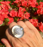 Impressive GEMLOK Billionaire Estate 2.7ct VS Diamond Rock Crystal 18k Gold Ring