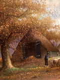 Signed Antique Danish Original Oil Painting Landscape, 19th Century
