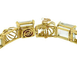 Stunning 1950s 18k Gold Retro  42+ Carat Aquamarine Bracelet