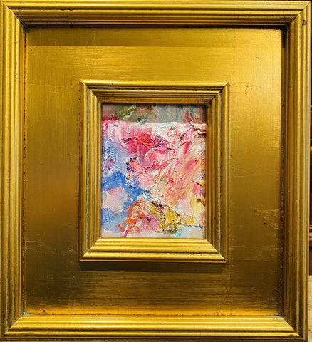 KADLIC Abstract Landscape Original Oil Painting Gold Gilt Frame Fine Art