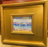 KADLIC Abstract Seascape Original Oil Painting Gold Gilt Frame Fine Art