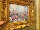 KADLIC Original Oil Painting Floral Landscape Impasto Gold Gilt 15" Frame