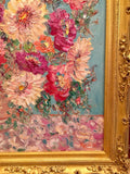 24x20 Vase Flowers Floral Still Life KADLIC Original Oil Painting Art Gold Frame