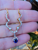 Vintage Estate Kurt Wayne 18k Gold Blue Sapphire Diamond Necklace