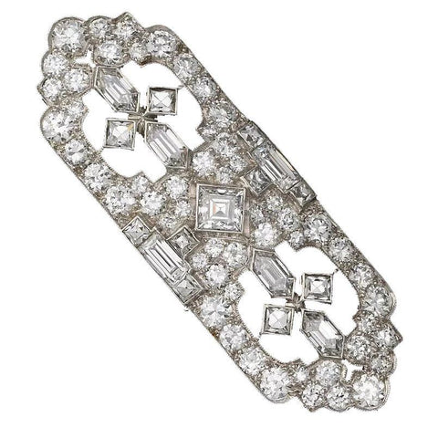 Tiffany & Co. Art Deco 6.40 Ct G VS1 Diamond Brooch Pin Pendant Box Appraisal
