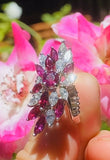 Vintage Midcentury 1950s Retro Platinum 4.50ct Ruby VS Diamond Ring