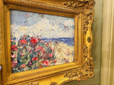 KADLIC Original Oil Painting Impressionist Seascape Impasto Gold Gilt 15" Frame