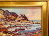 KADLIC Abstract Mountains Seascape Impasto Original Oil Painting Gold Frame 24”