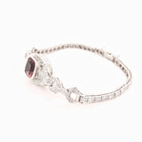 Art Deco Vintage Retro Estate 14k Gold Diamond Pink Tourmaline Bracelet