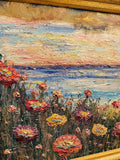 KADLIC Abstract Sunset Seascape Impasto Original Oil Painting Gold Frame 24
