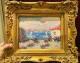 KADLIC Original Oil Painting Abstract Seascape Impasto Gold Gilt 15" Frame