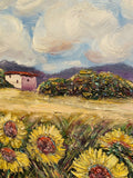 KADLIC French Provence Sunflowers Impasto Original Oil Painting On Canvas 24x20”