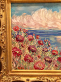 24x20" Mediterranean Seascape KADLIC Original Oil Painting Art Gold Frame