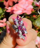Vintage Midcentury 1950s Retro Platinum 4.50ct Ruby VS Diamond Ring