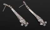 Stunning Art Deco Estate Pair of Platinum 4.50 Ct Diamond Pendant Earrings