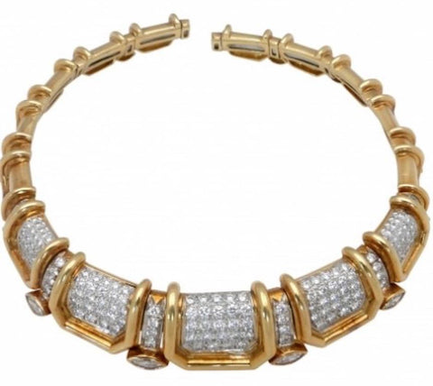 Stunning 8 Carat Marquise G/VS Diamond 18k Gold Heavy Choker Necklace 148 Grams