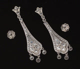 Stunning Art Deco Estate Pair of Platinum 4.50 Ct Diamond Pendant Earrings