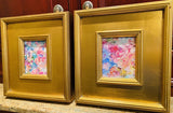 KADLIC Abstract Impasto PAIR Original Oil Painting Gold Gilt Frame Fine Art