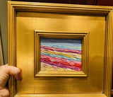 KADLIC Abstract Impasto Original Oil Table Painting Gold Gilt Frame 10" Fine Art